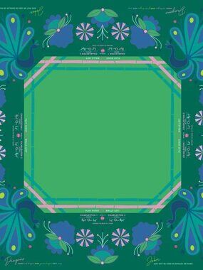 BRAND NEW Oh My Mahjong Birdie Green Mahjong Mat Tablecover RETIRED OUT OF STOCK